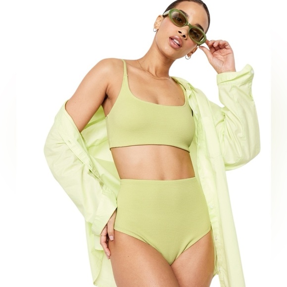 Old Navy High-Waisted French-Cut Puckered Bikini Swim Bottoms Citrine Size 3X - Picture 8 of 11